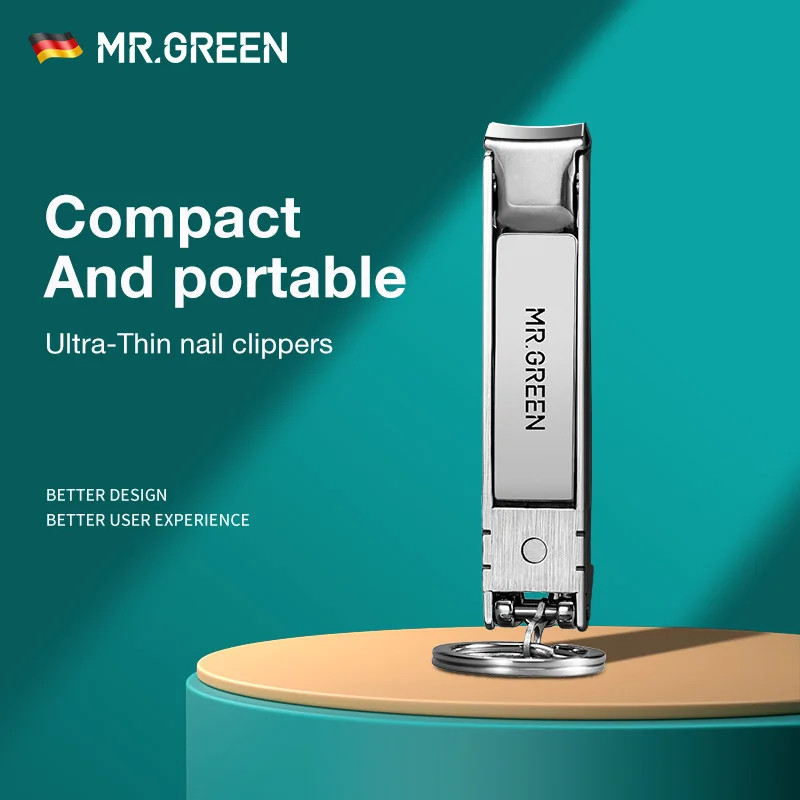MR.GREEN Ultra-Thin Nail Clippers Foldable Travel Manicure Stainless Steel