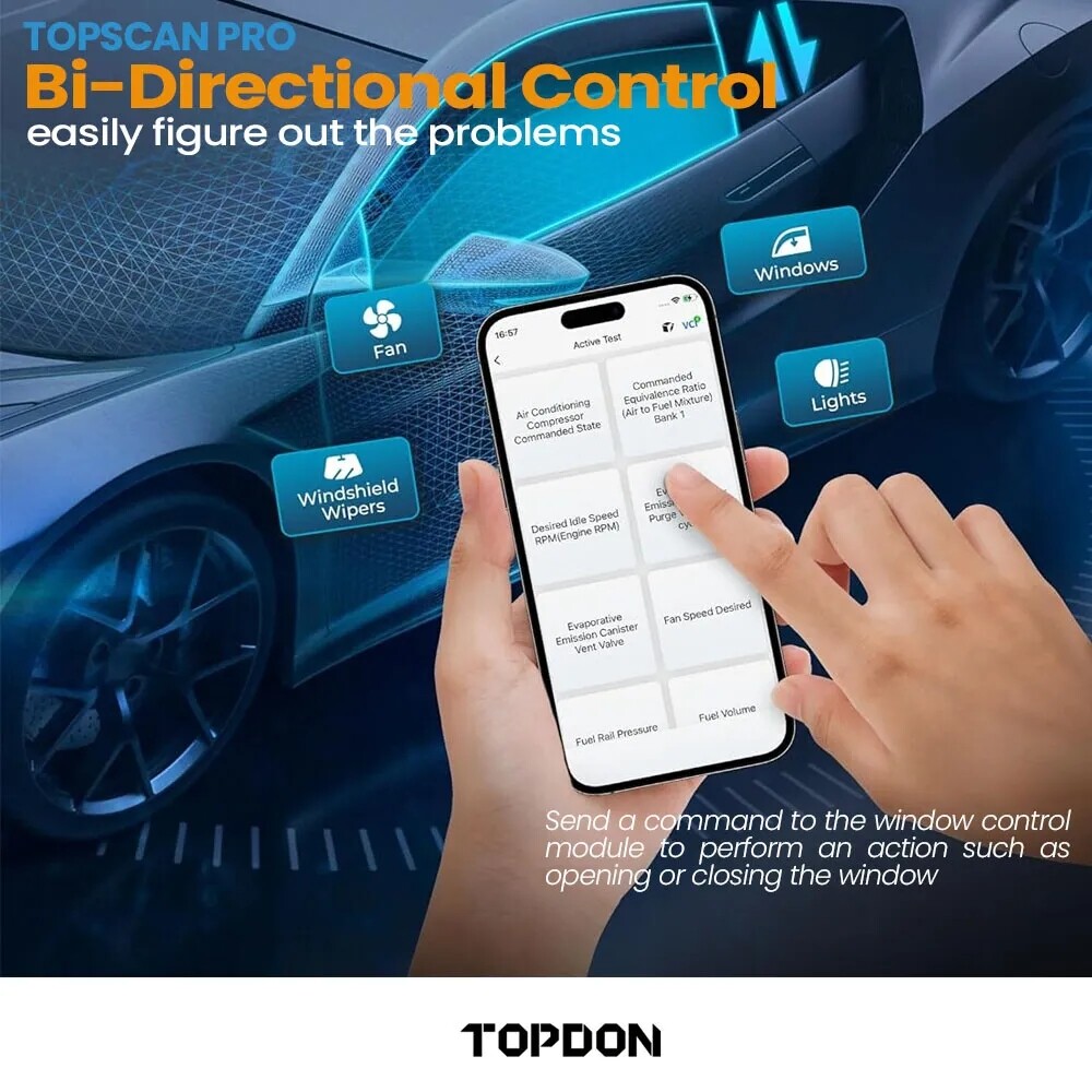 TOPDON Topscan PRO Bidirectional Bluetooth OBD2 Scanner IMMO Key Programmer Auto