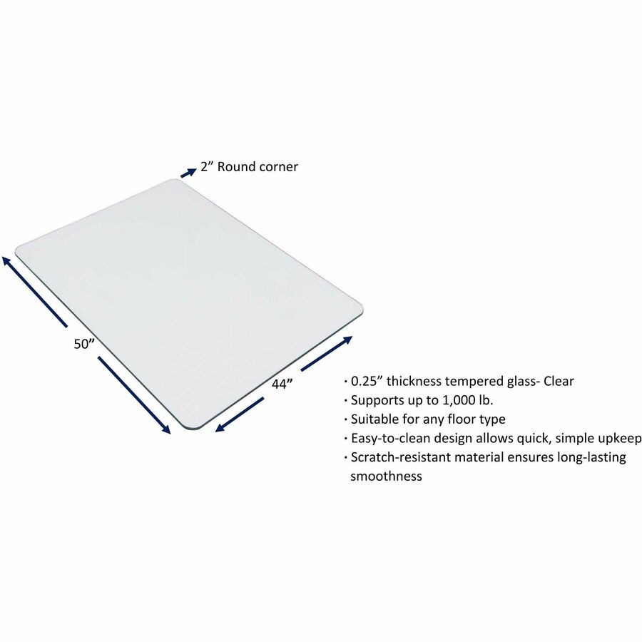 Lorell Tempered Glass Chairmat (llr-82834) (llr82834)