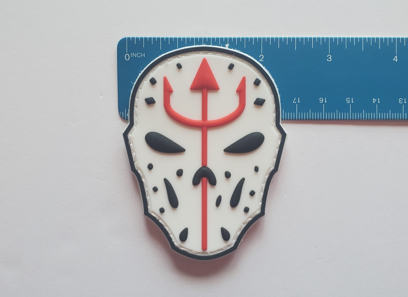 US Navy Seal Team 6 Trident Hockey Mask GITD PVC Morale Patch Hook & Loop Jason