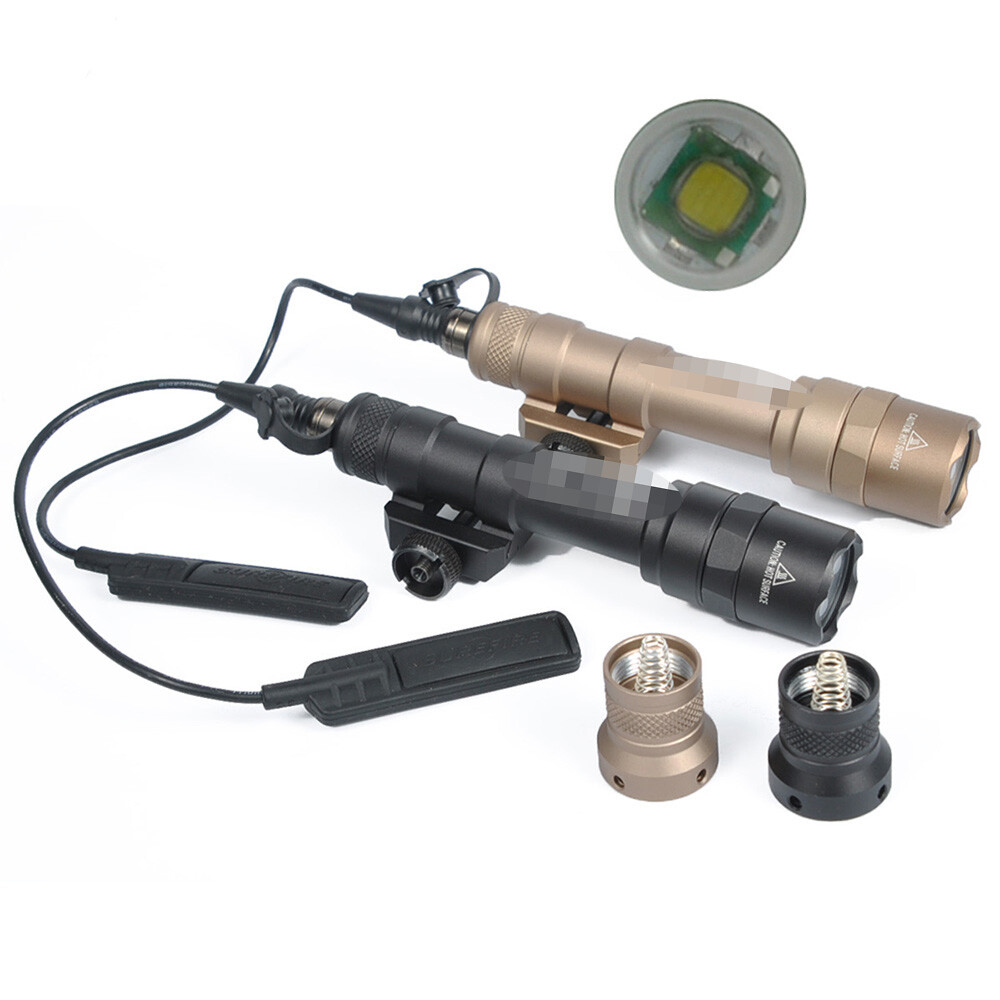 Tactical Light LED Flashlight w/ Tail Switch Controller, Rail Mounted for M600B