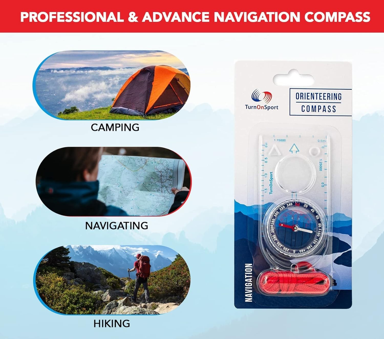 Orienteering Compass - Hiking Backpacking Compass | Advanced Scout Compass Ca...
