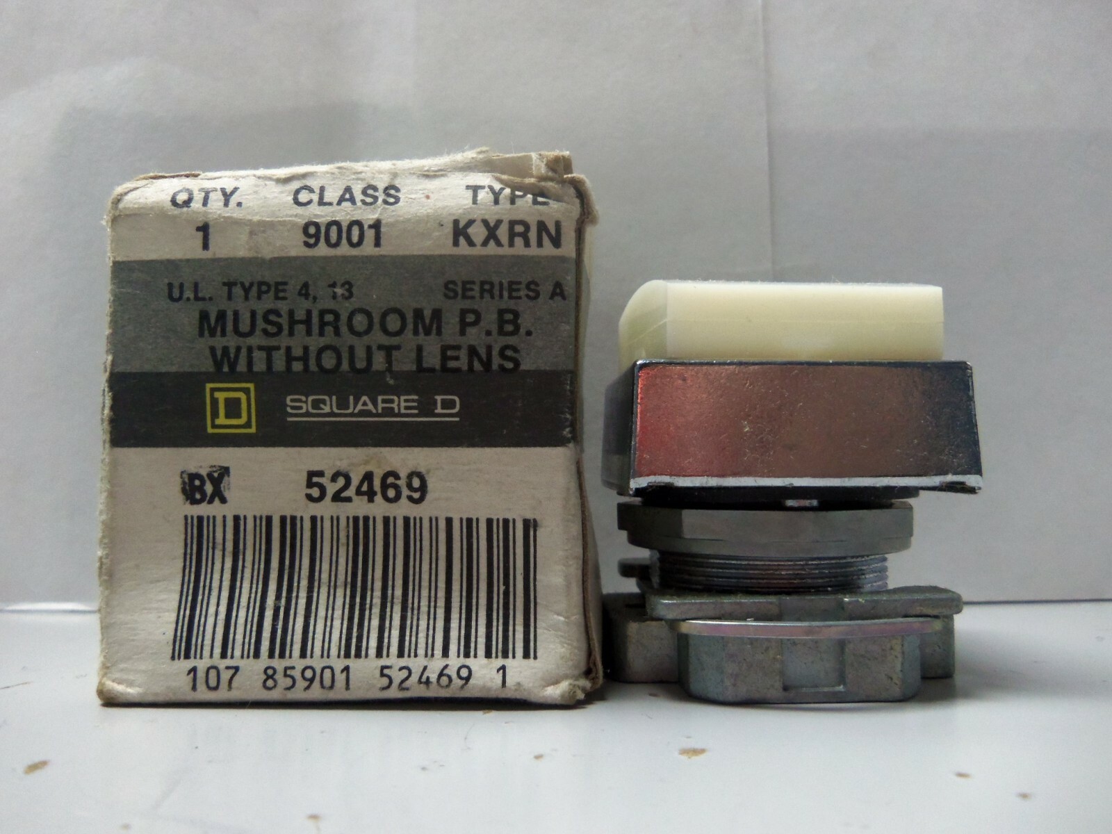 New Square D 9001 KXRN Mushroom Push Button NIB