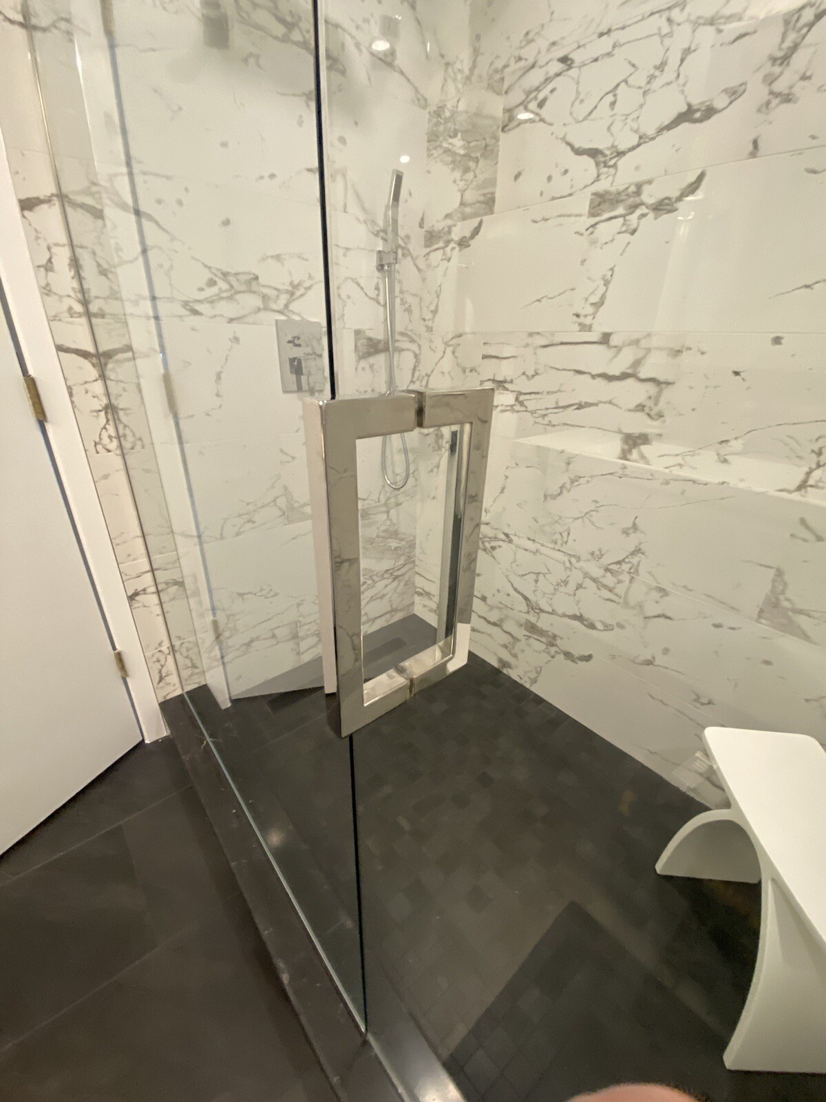 6" SQUARE DOUBLE SIDED SHOWER DOOR HANDLE CHROME