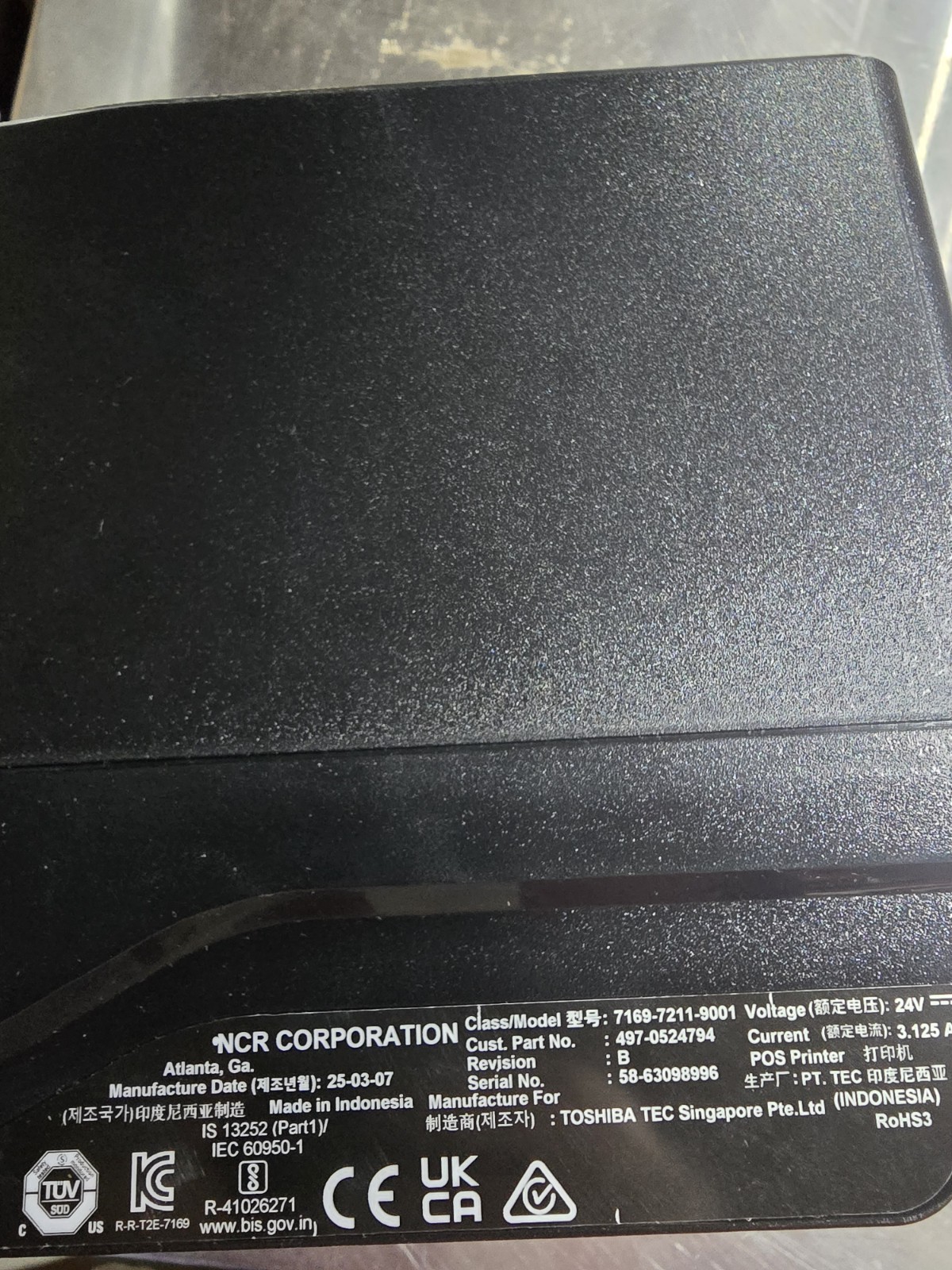 NCR 7169-7021-9001 7169 RealPOS Thermal Multi-Function Printer Serial/Eth/USB