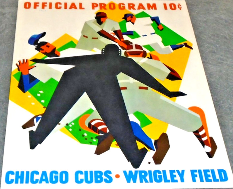 1963 CHICAGO CUBS PROGRAM SCORECARD V NEW YORK GIANTS RARE BANKS MARICHAL MAYS!
