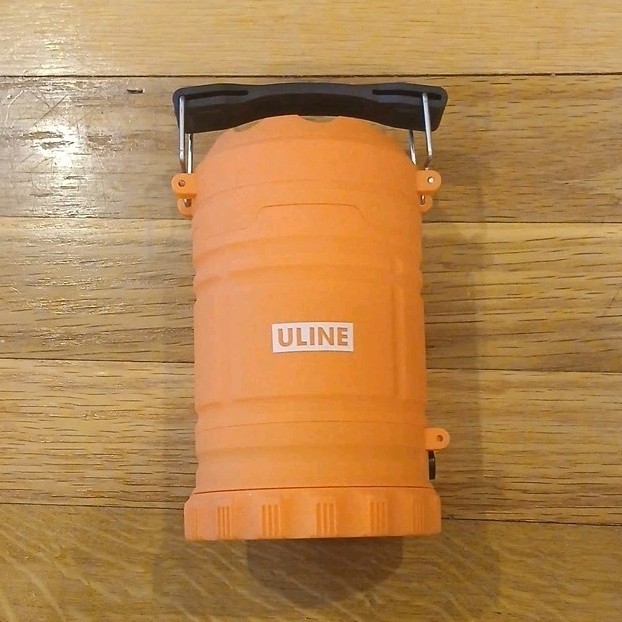 U-Line Orange/Black LED Battery Pop-Up Camping Lantern Flashlight w/ Handle