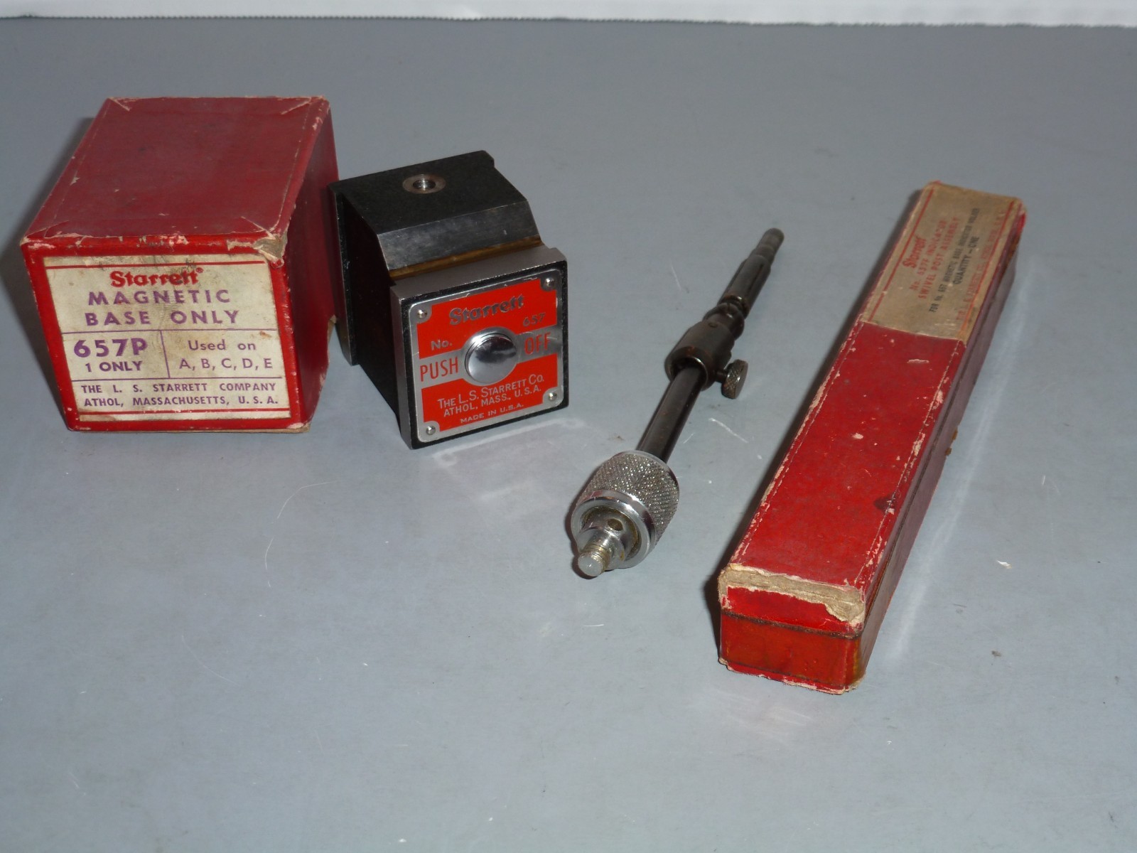 STARRETT MAGNETIC BASE #657P with SWIVEL POST #657F - LOT 1
