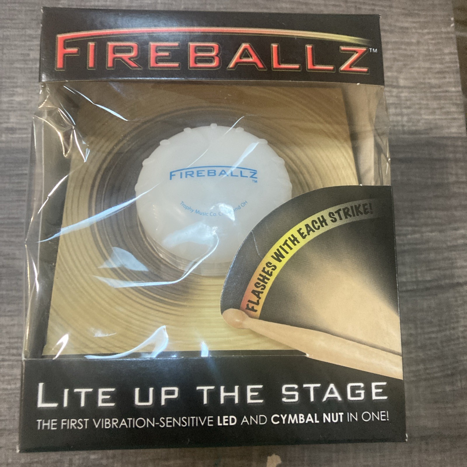 Trophy Music Fireballs Cymbal Lites  Vibration Sensitive Blue Light LED