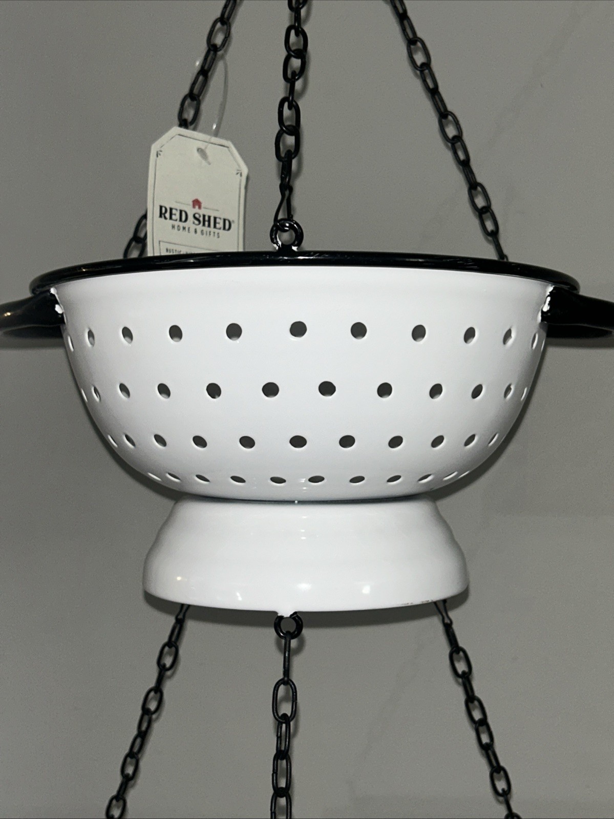 Vintage Enamelware Hanging Colander Fruit & Veggie Baskets Planters