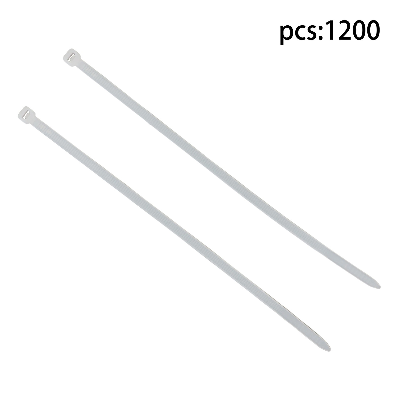 8 inches, 50 lb tensile strength, self-locking nylon cable ties, white, 1200Pcs