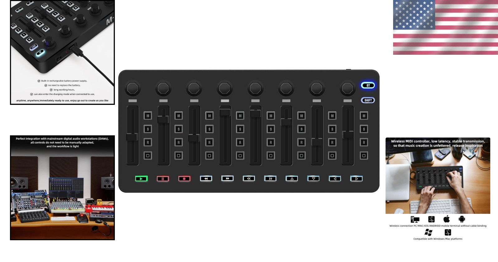 Compact Bluetooth Midi Controller for Music Creation
