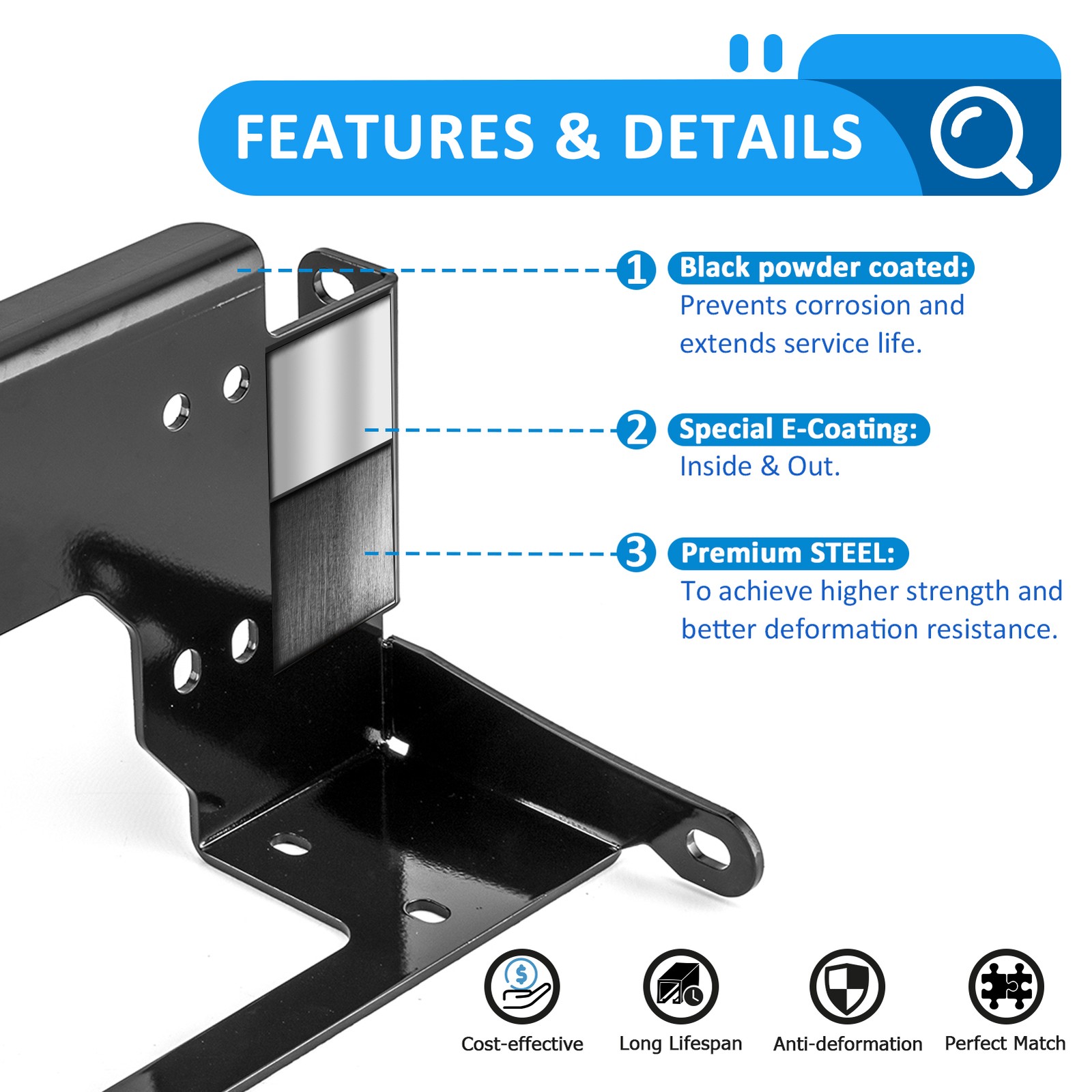 UTV Winch Mounting Bracket Fit Honda Talon 1000-4 (all) 2020-2021