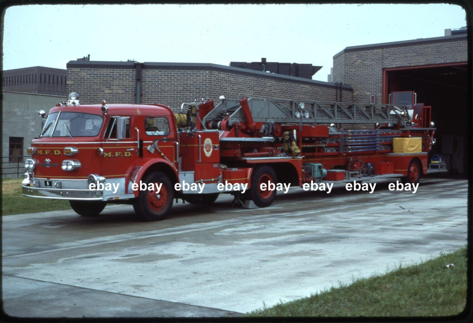 Minneapolis MN L6 1972 American La France 100' TDA Fire Apparatus Slide