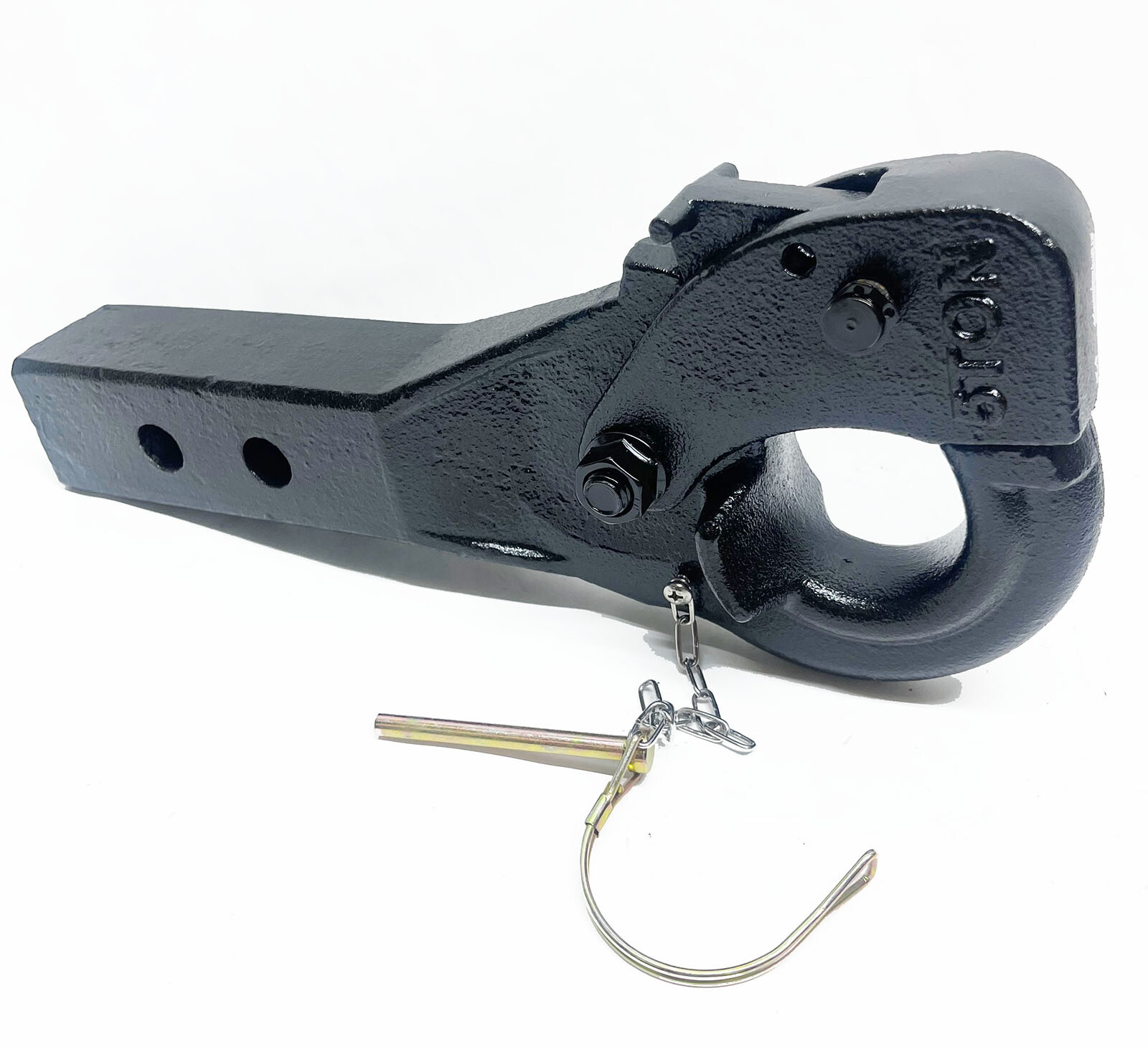 5 Ton Pintle Tow Hitch Receiver Hook w/ Solid  2” Receiver 10,000lbs Trailer Tow