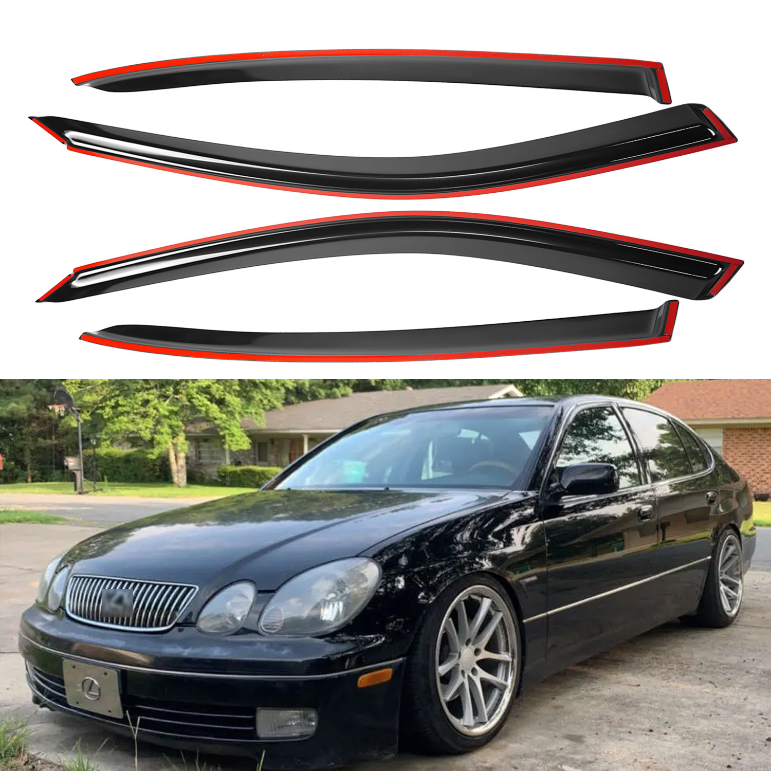 Window Visor Vent For 1998-2005 Lexus GS300 GS400 GS430 Rain Guard Deflector US