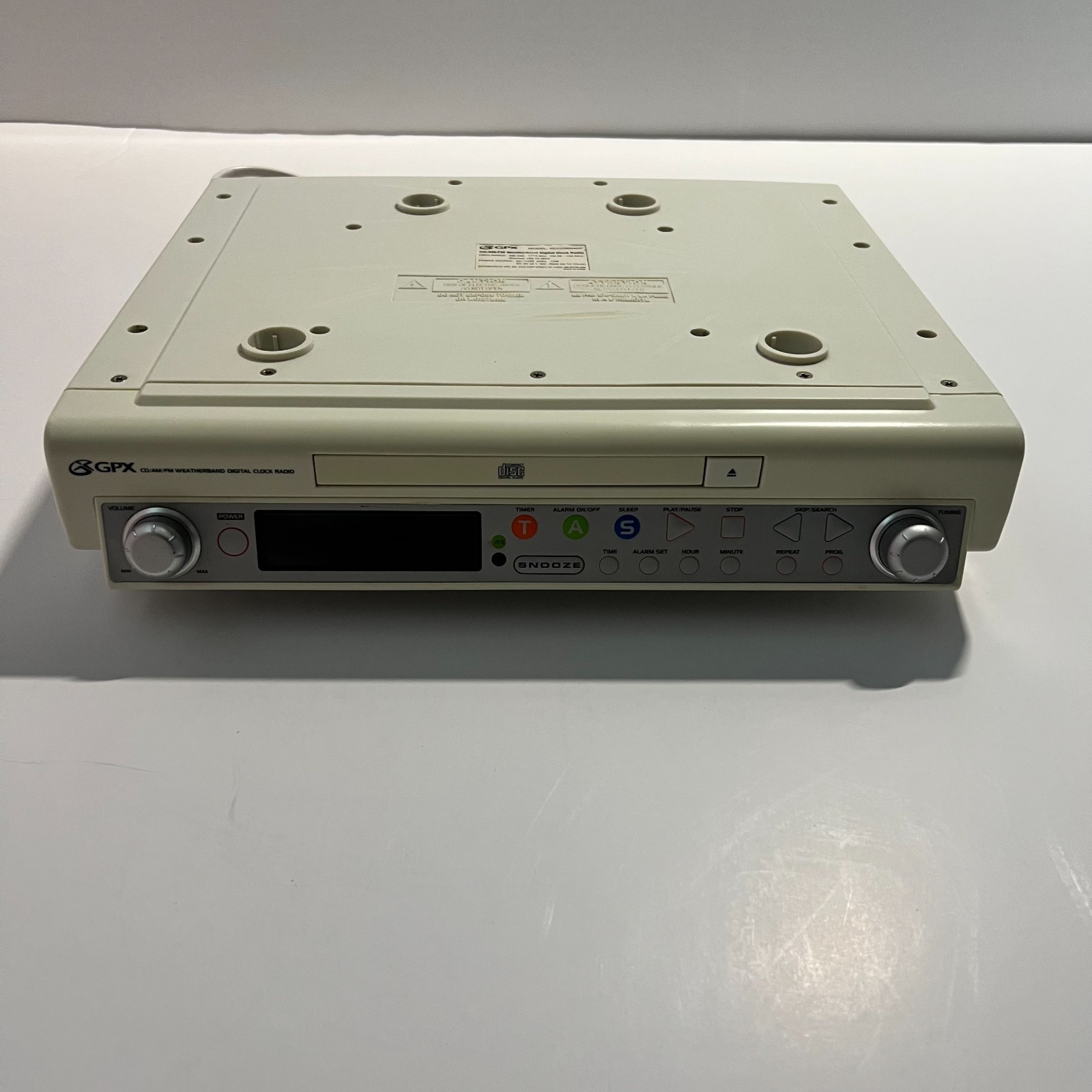 GPX Under Cabinet CD AM/FM Weatherband Clock Radio KCCD3004P For Parts/Repair