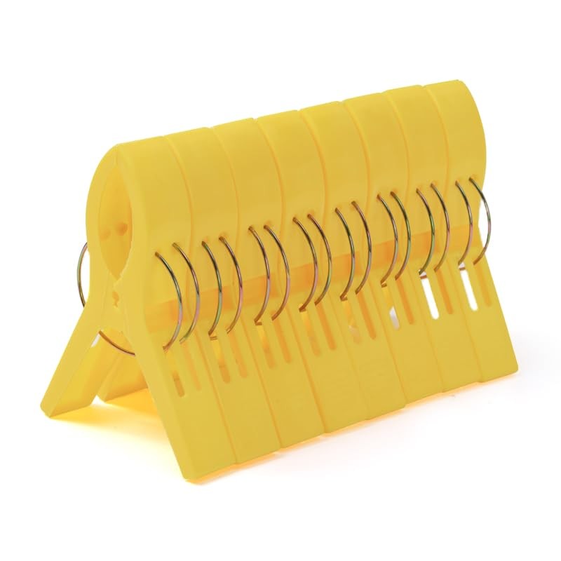 JABINCO Beach Towel Clips - Plastic Clothes Pegs for Chairs, Pack of 8