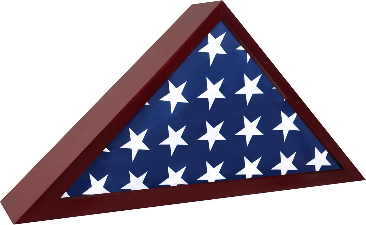 Flag Case for American Veteran Burial Flag Solid Wood Military Flag Display C...