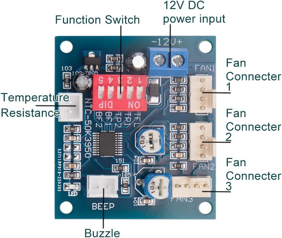 2PCS DC 12V 4 Wire PWM PC CPU Fan Temperature Control Speed Controller Module CP