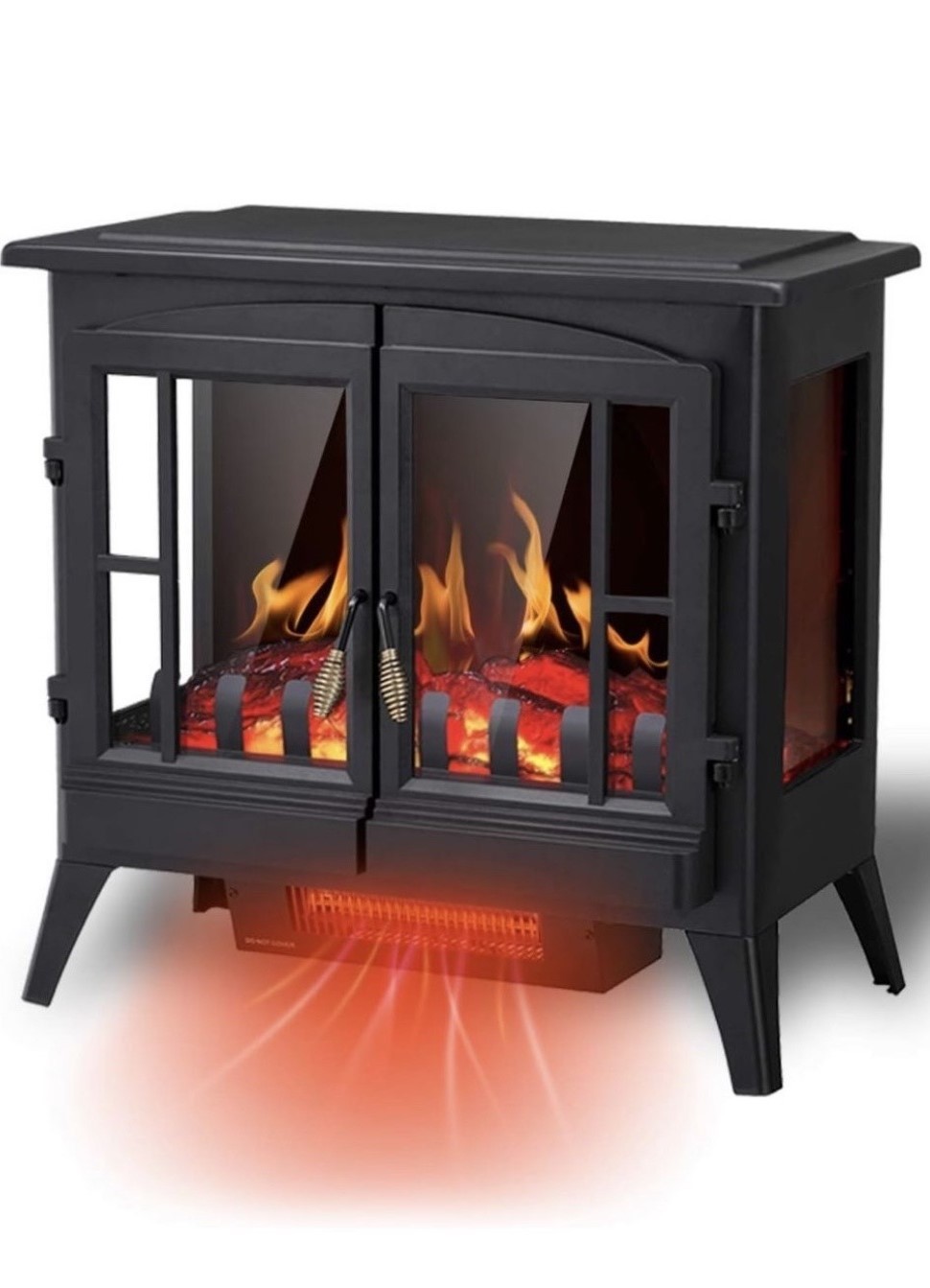 Electric Fireplace Infrared 23" Freestanding 3D realistic adjustable heating/Bri