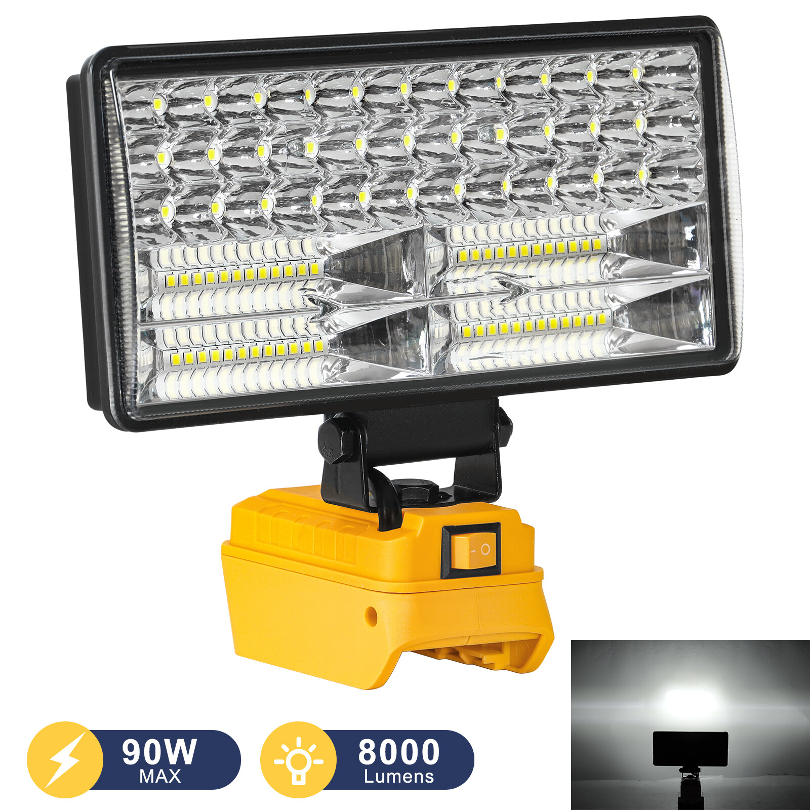 2×Cordless Led Work Light For Dewalt 20V Battery,Portable Flood Light Flashlight