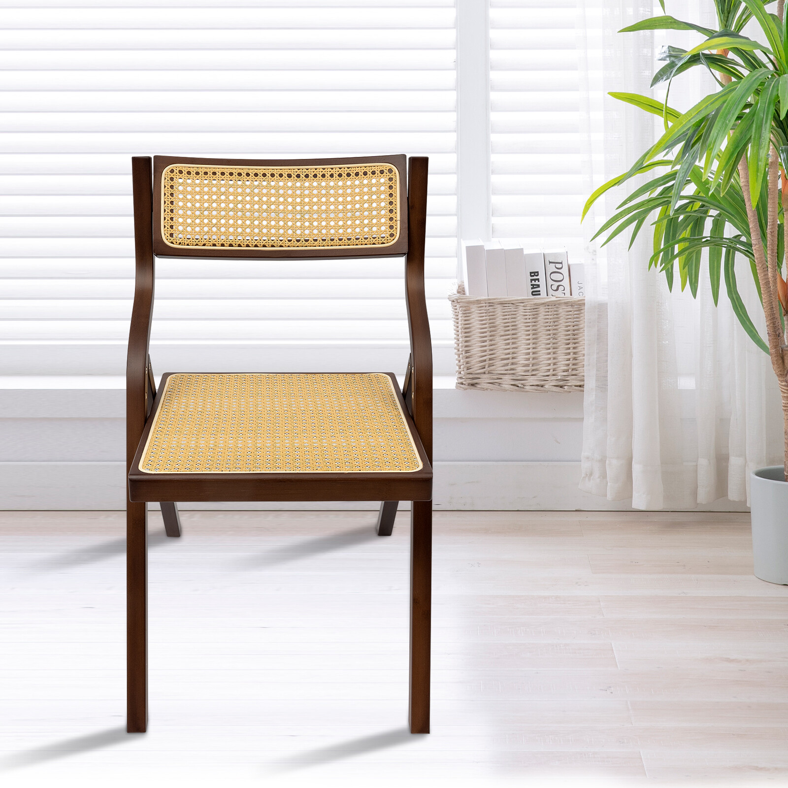 Dining Chair, Rattan Armchair for Living Room Bedroom Reataurant, Folding Chair