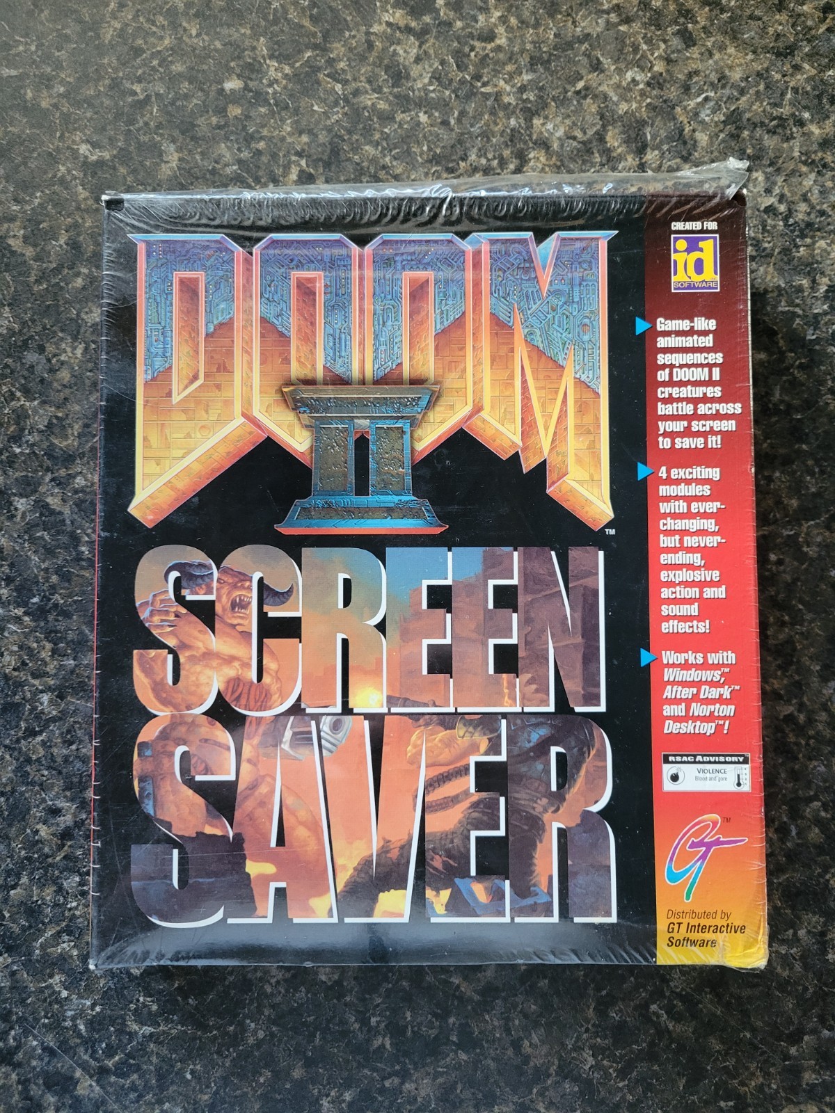 Doom II ID Software PC Screen Saver GT Interactive Big Box Set of (4) Disks