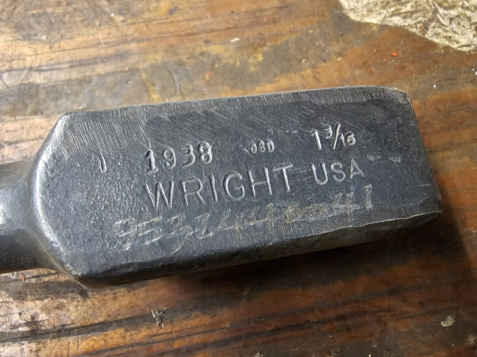 WRIGHT TOOL 1938 1-3/16" OFFSET HAMMER WRENCH USA 🇺🇲 12 POINT KNOCKER 1-3/16