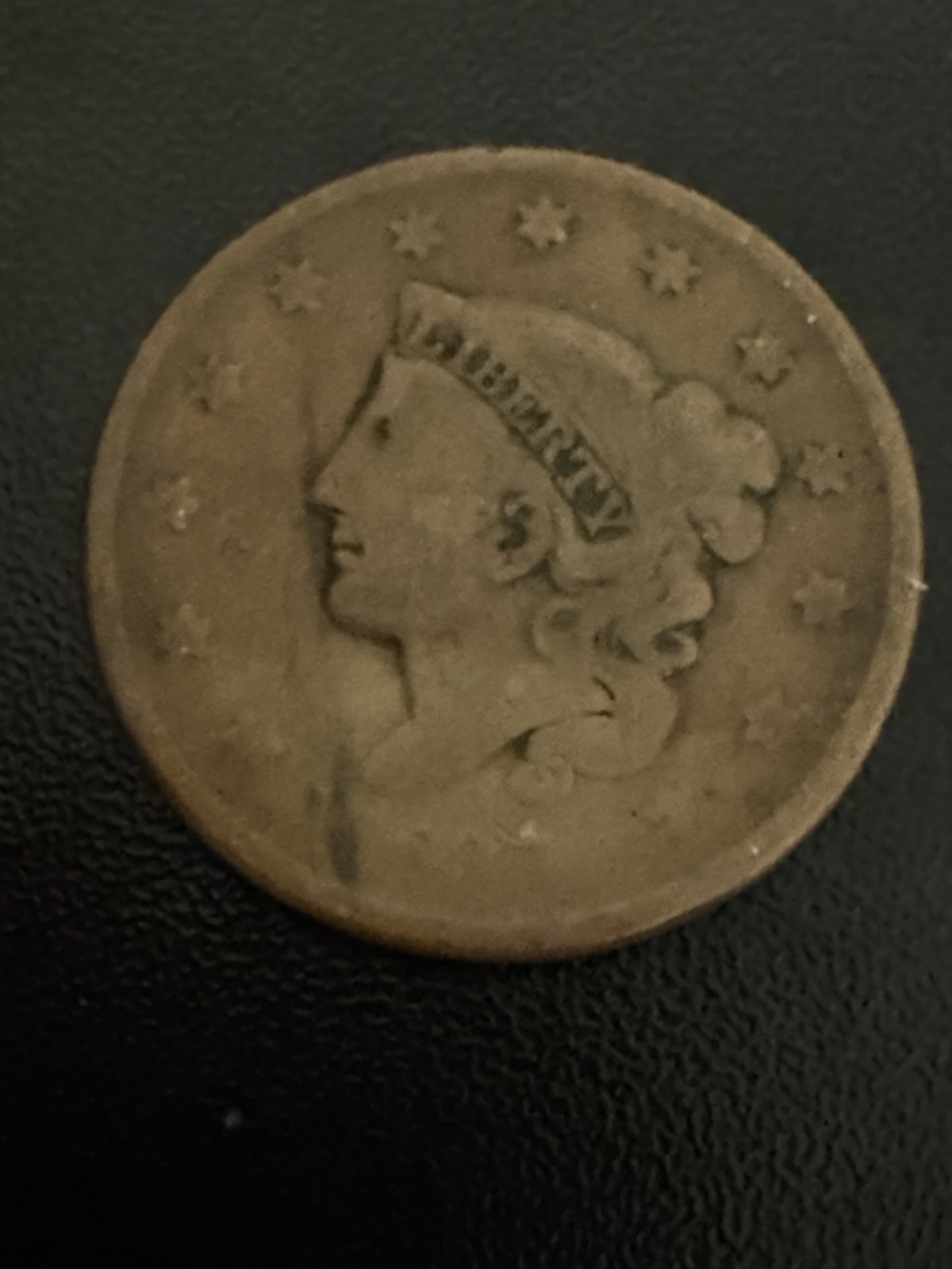 1837 PHC Small Letters Large Cent VG