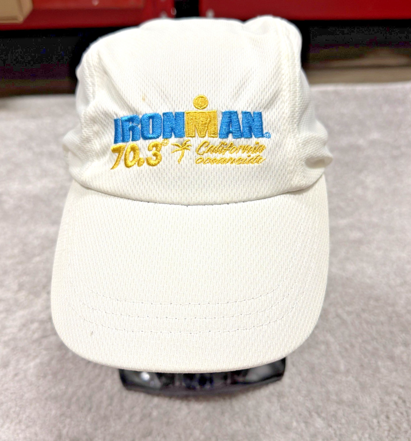 Ironman Triathlon 70.3 CA Ocean Side Men's OSFA Mesh Panel Hat Embroidered White