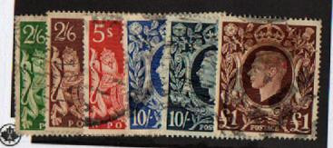 UK #s 249 - 251a and 275 Used very fine, cat. $67.25