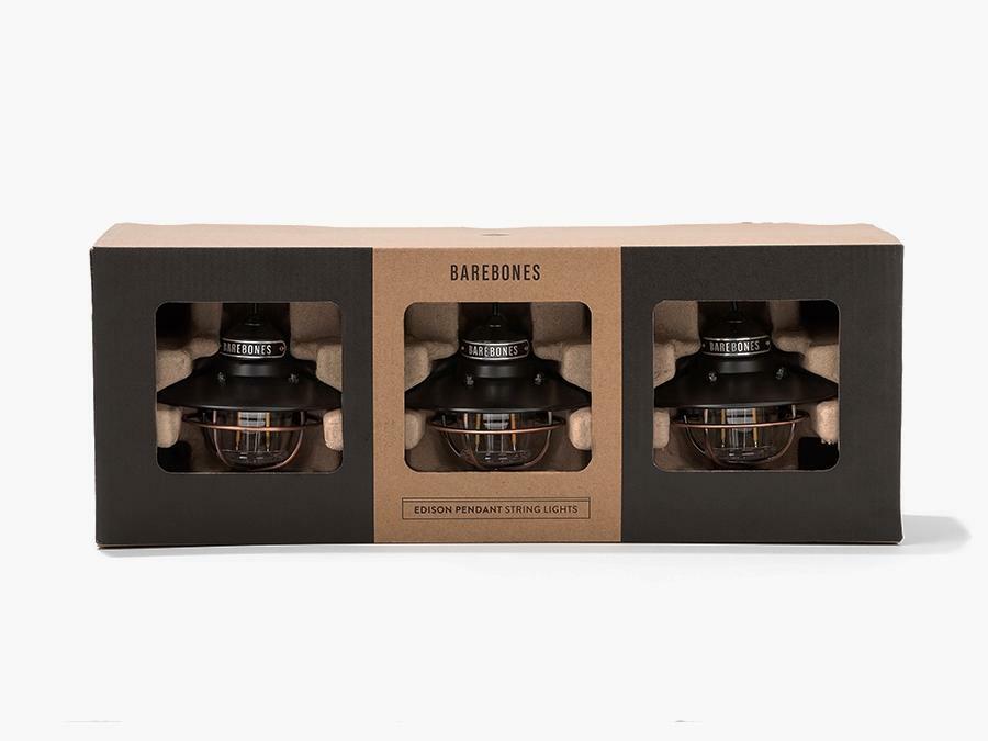Barebones Living Edison String Lights Bronze Powder-Coated Steel Construction
