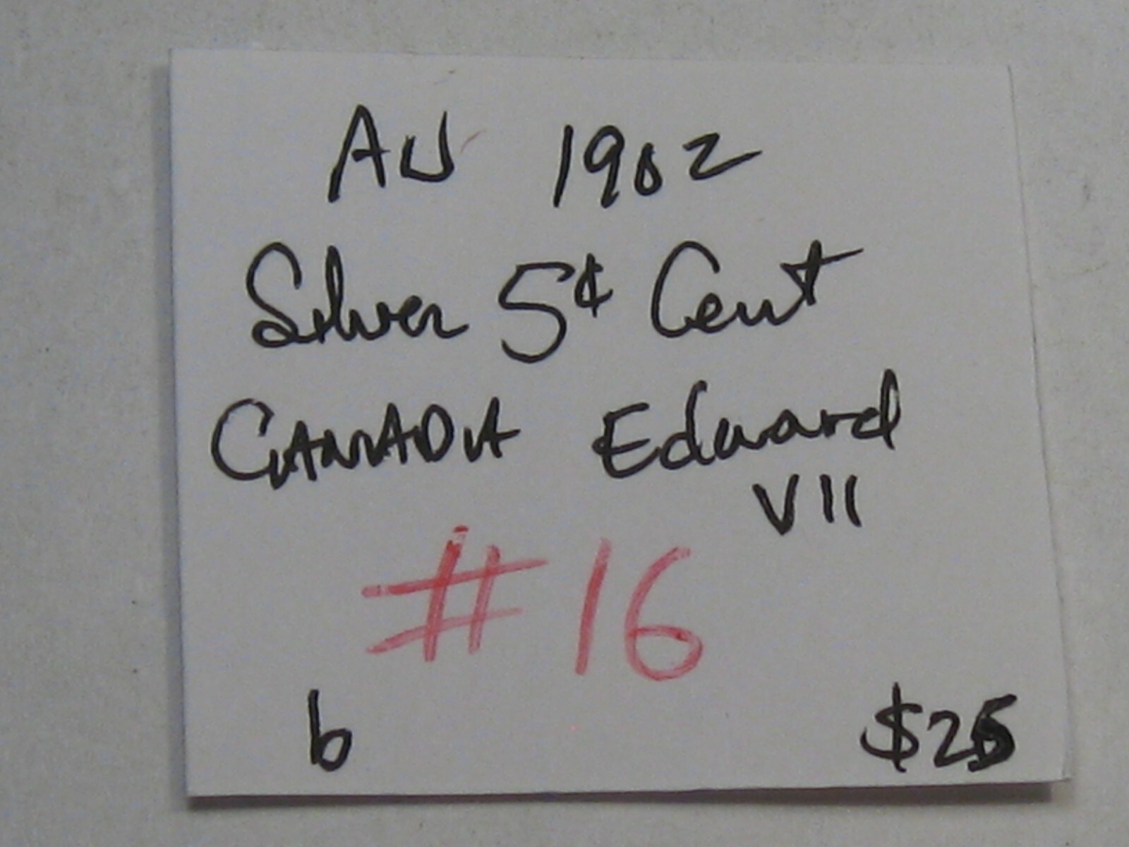 AU 1902 Silver 5¢ Cent CANADA Edward VII. #16