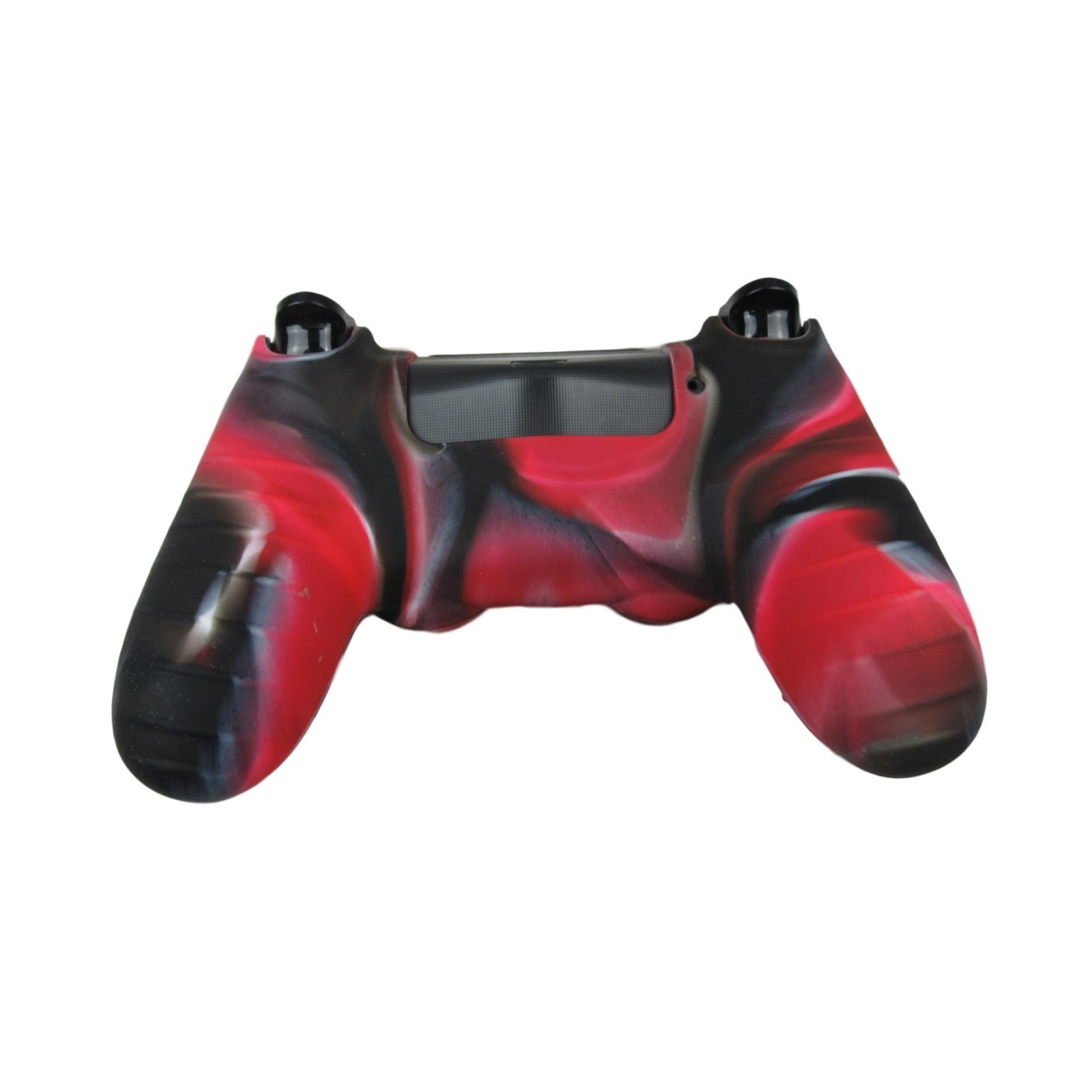 Fits PS4 Controller Silicone Grip Cover Red + (8) Multi Thumb Caps