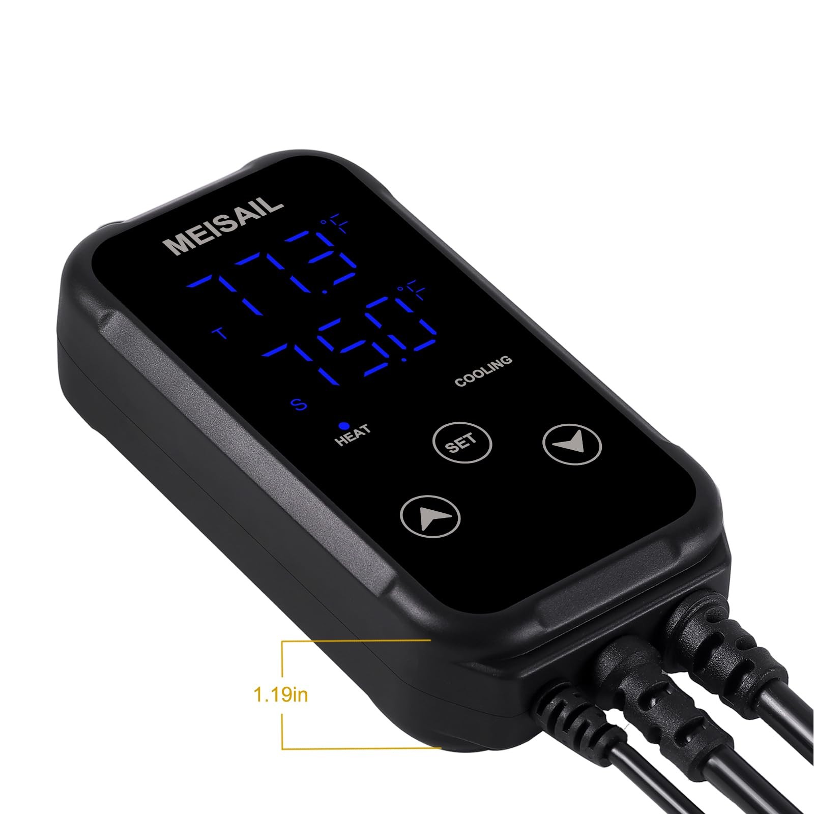 Digital Temperature Controller 2-Stage Outlet Thermostat Heating and Cooling ...