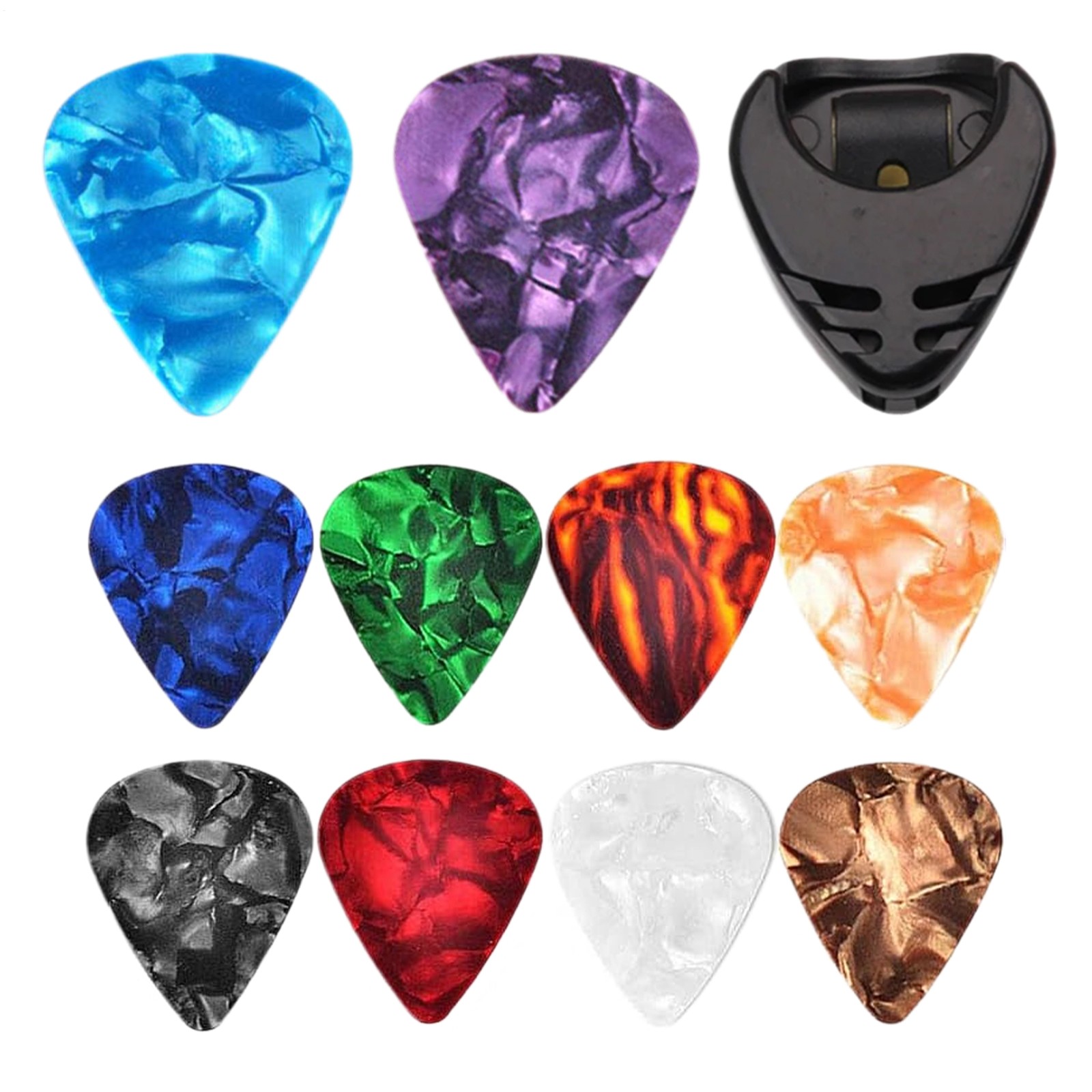 10 Piece Set Of Colored Guitar Picks Colorful Picks 0.46mm Thick For Beginner