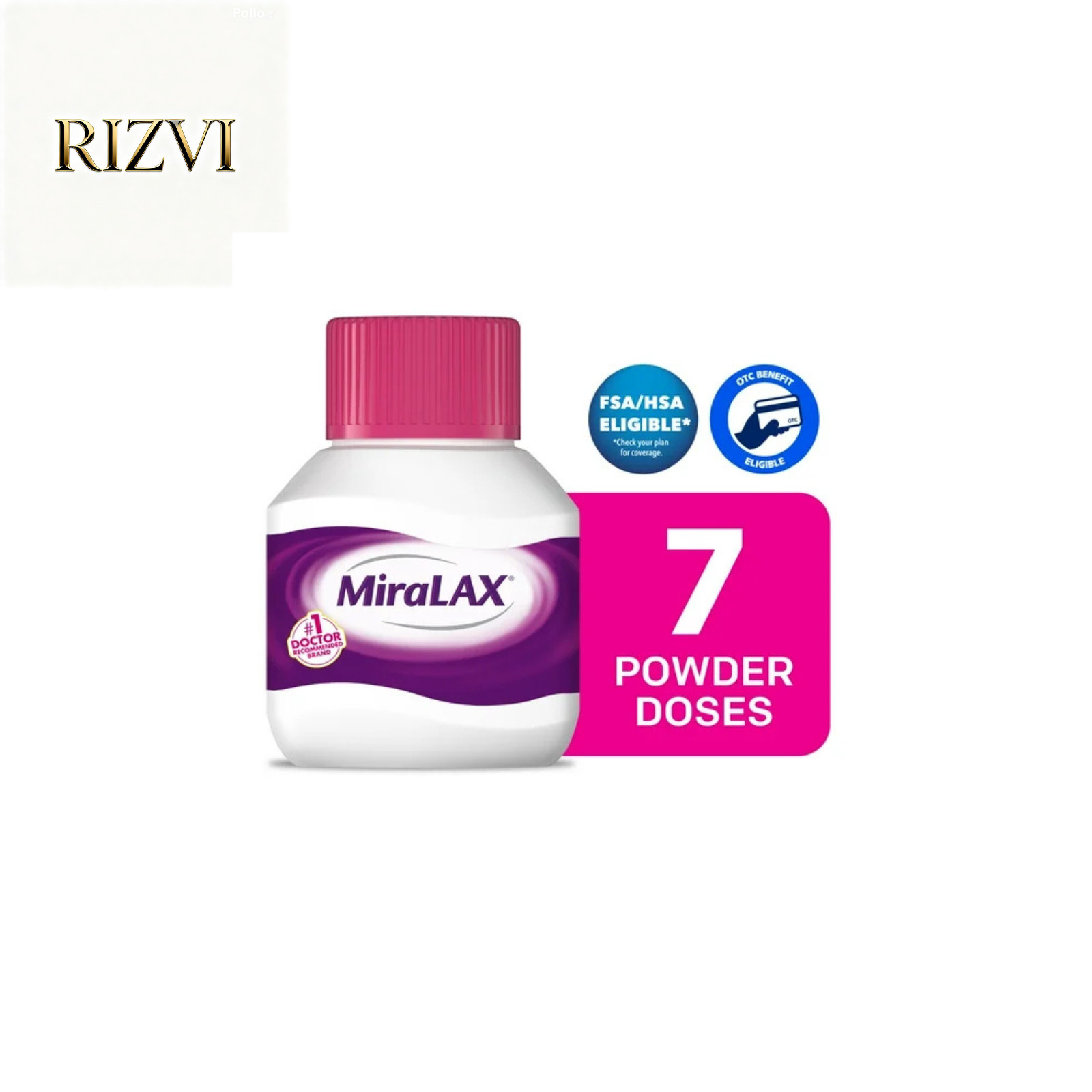 MiraLAX Laxative Powder for Gentle Constipation Relief, 7 Doses