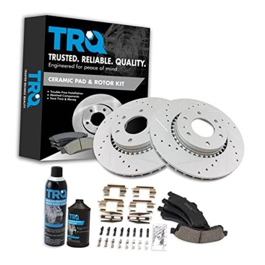 Front Premium Ceramic Pad Performance Rotor & Hardware Kit w/Fluids