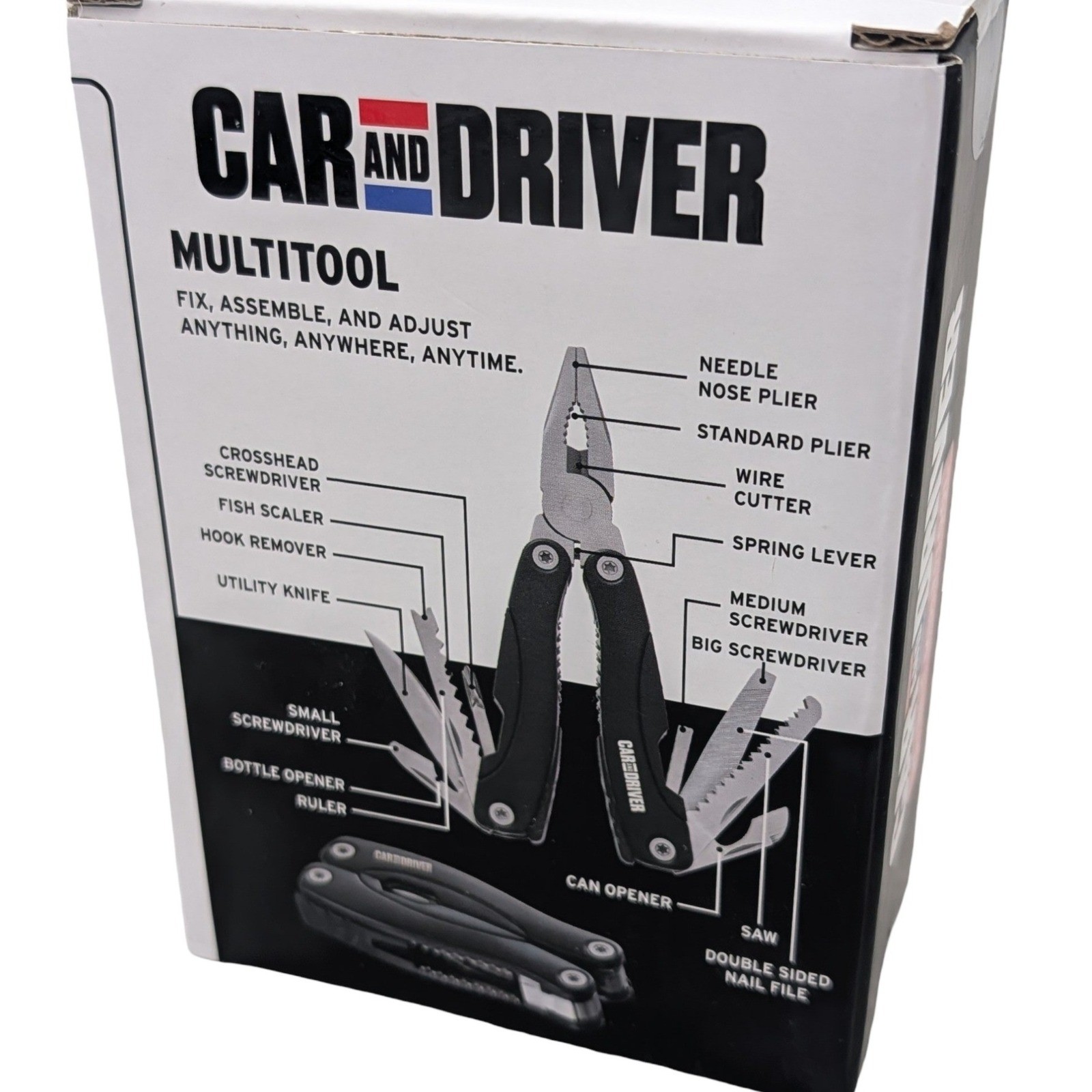 Car and Driver 15-in-1 Multitool KH1034BK Black Stainless Steel Portable Tool