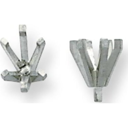 14K White Gold 6 Prong Oval Peg Setting 9mm