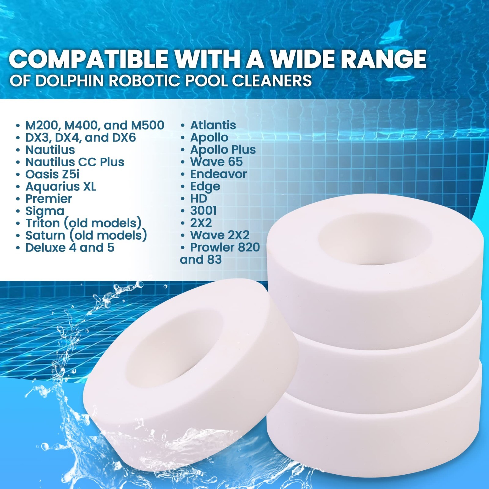 6 Pack Automatic Pool Cleaner Parts - Timing Track & Climbing Ring Kit for Robot