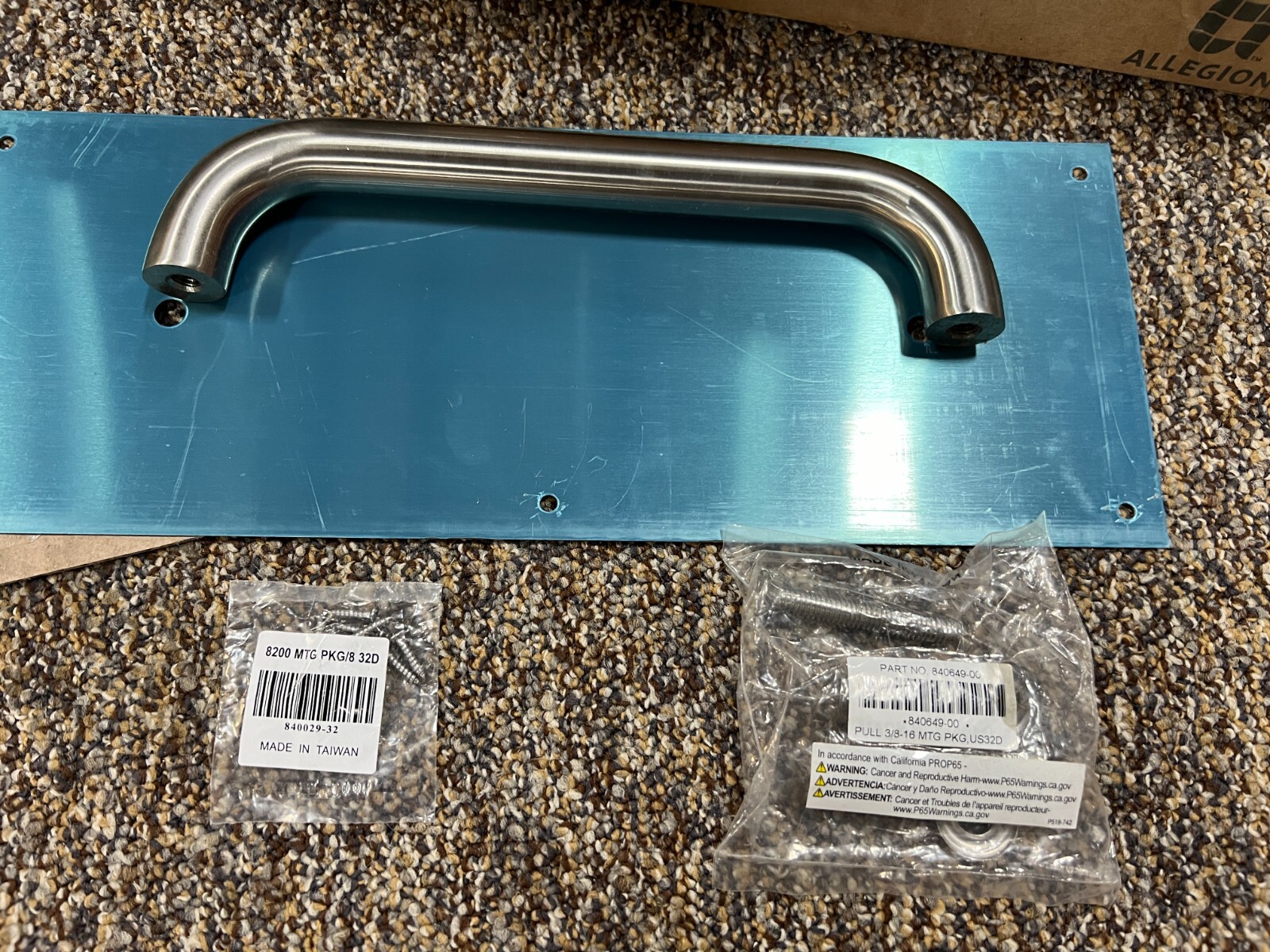 Ives 8303 6"x16" US32D 1-3/4" Heavy Duty Door Handle Pull With Plate