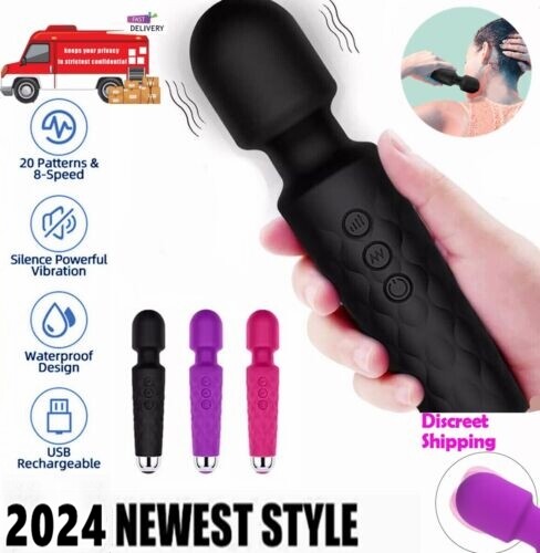 Handheld Massager Vibrator 3 colors Rechargeable 20 Speed Wand Vibrating Massage
