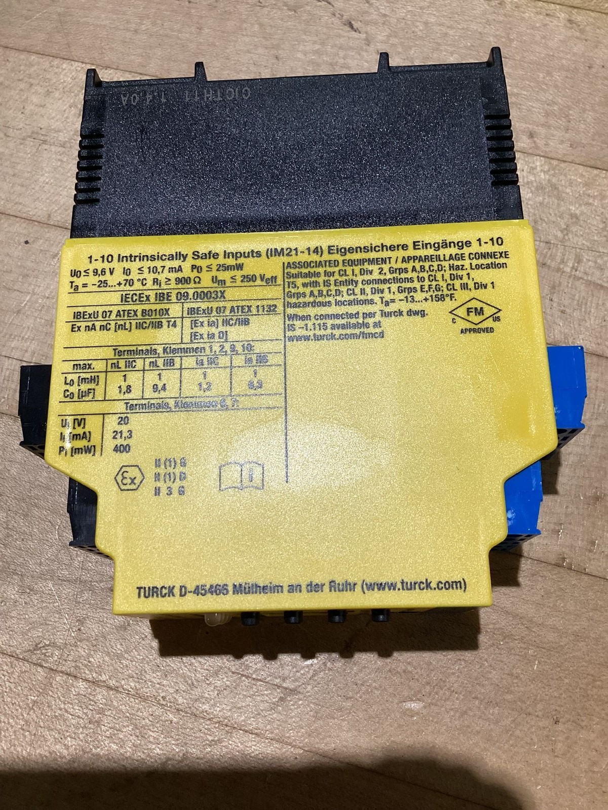 TURCK IM21‑14Ex‑CDTRi Intrinsically Safe Safety Barrier USED
