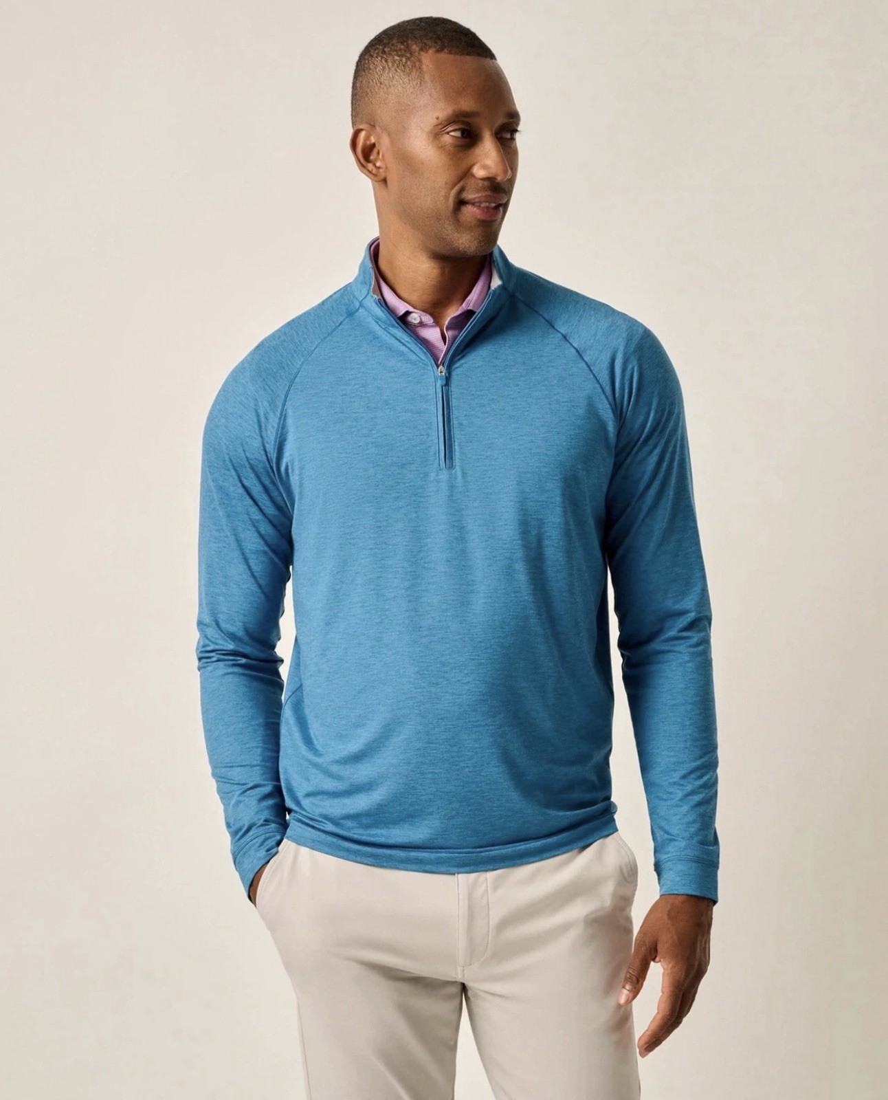Johnnie-O Quarter Zip Pullover Mens 2XL Blue Stretch Golf Performance Blue Shirt