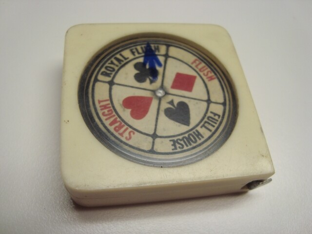 Circa 1950s Gambling Tape Measure, Rental Machinery Company