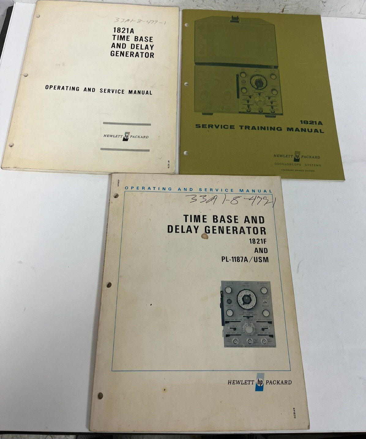 Lot 3 HP 1821A 1821F Time Base And Delay Generator Operating Service Manual BOX7