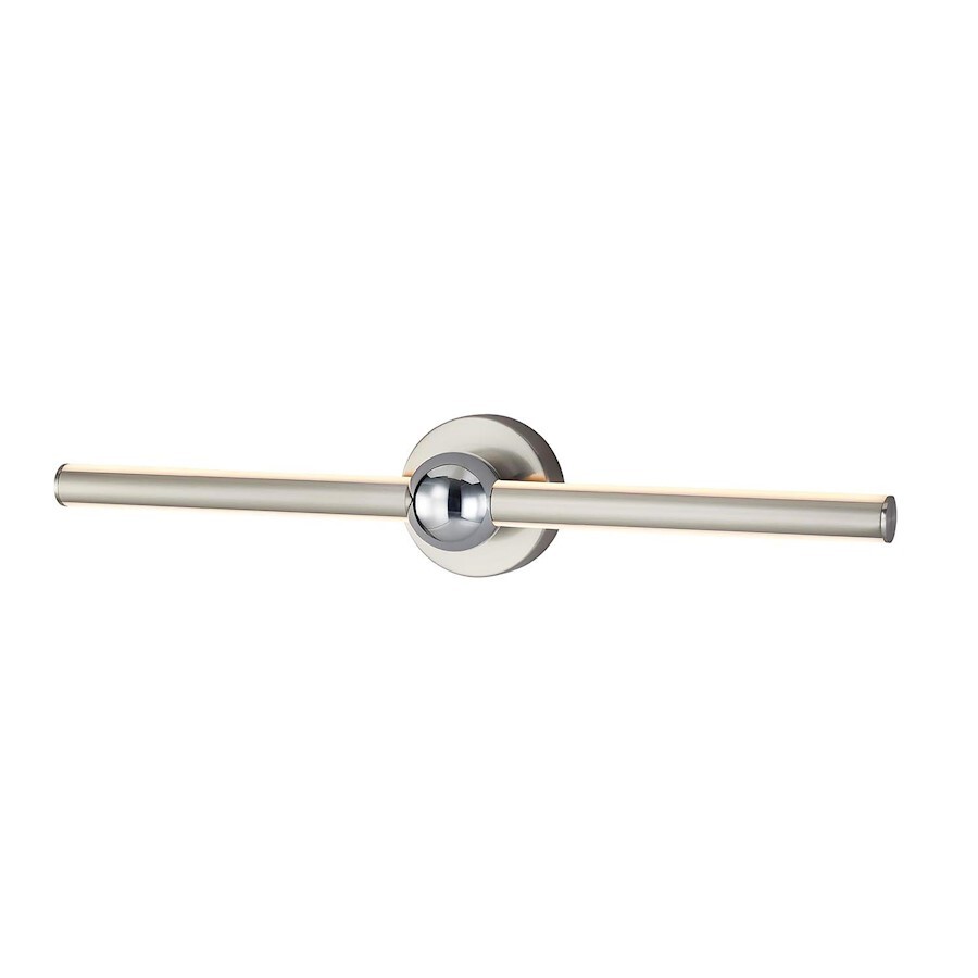 Justice Evolv Arzy 28" LED Linear Wall Sconce, Nickel/Chrome - NSH-9125-NCCR