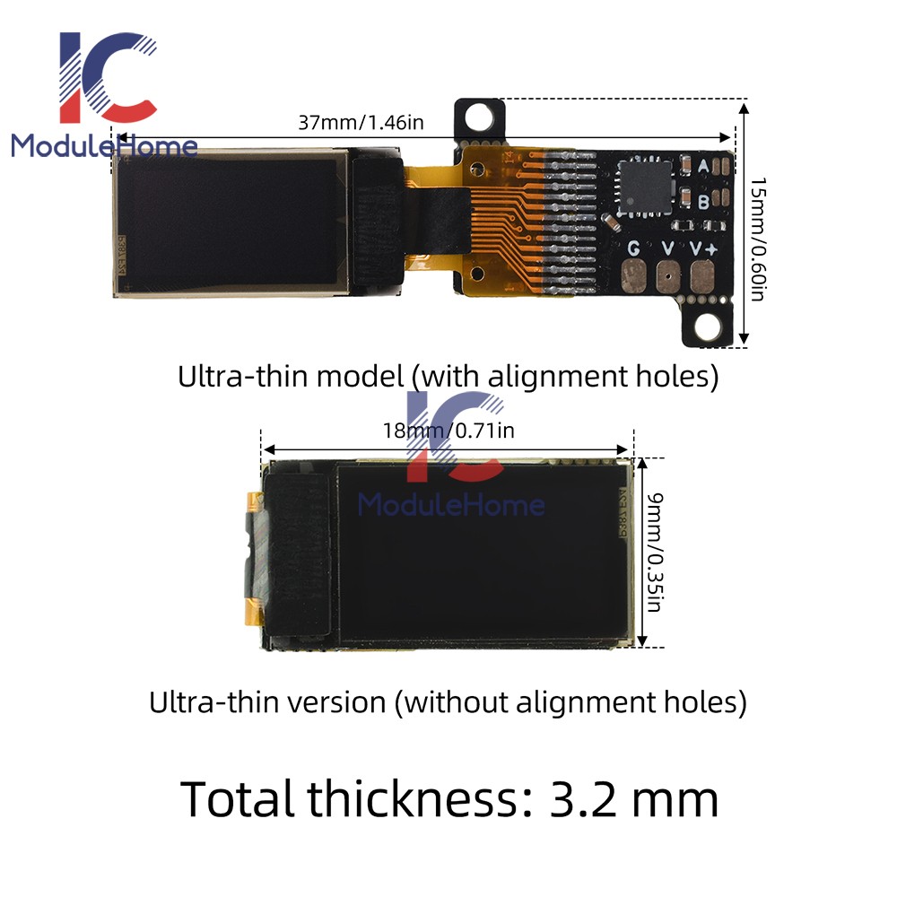 DC 0-30V Digital Voltmeter 0.5-inch OLED Ultra-Slim Mini Embedded Voltage Gauge